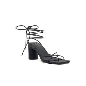 WHITE FOX Iva Strappy Square Toe Heels Black Size 7